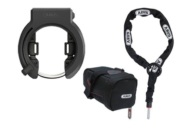 Abus Granit XPlus 6950M NR Abus ohne Halterung & Kette 6KS/100 mit Satteltasche ST5950 schwarz