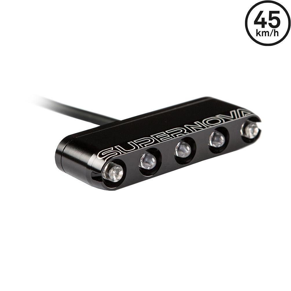 Supernova M99-E6 LED-Rücklicht mit hoher Sichtbarkeit für Elektrofahrräder mit integriertem Bremslicht und robustem, kompaktem Design.