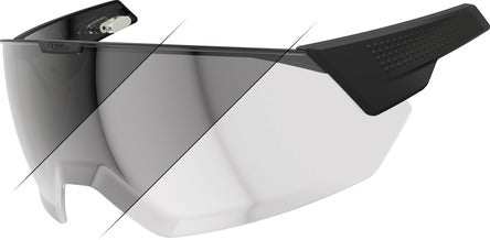 ABUS HYP-E magnetic clear visor for bicycle helmets, anti-glare protection, panoramic and easily interchangeable.