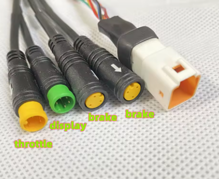 Electric bike motor cable Bafang M400 G330 G510 M620, with UART/CAN 1T4 protocol, gas pedal connector