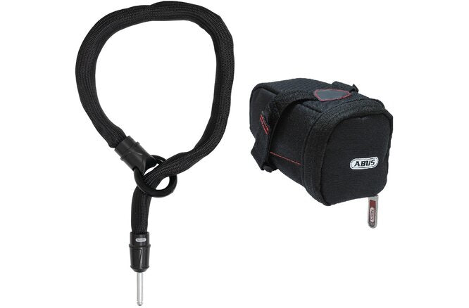Abus Adaptor Chain IVY 6KS/100 mit Satteltasche ST5950, schwarz