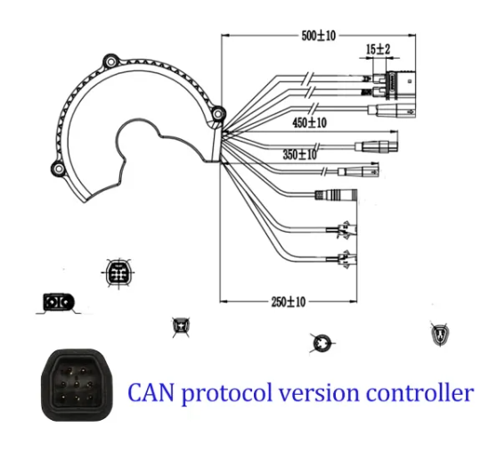 Controller pour moteur BBS compatible Bafang BBS01B BBS02B BBSHD version CAN avec câbles connecteurs et boîtier robuste