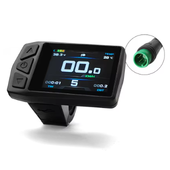TFT-Farb-LCD-Display für E-Bikes, kompatibel mit KT-Steuergeräten, mit Anzeige für Geschwindigkeit, Akkustand und Unterstützungsstufe