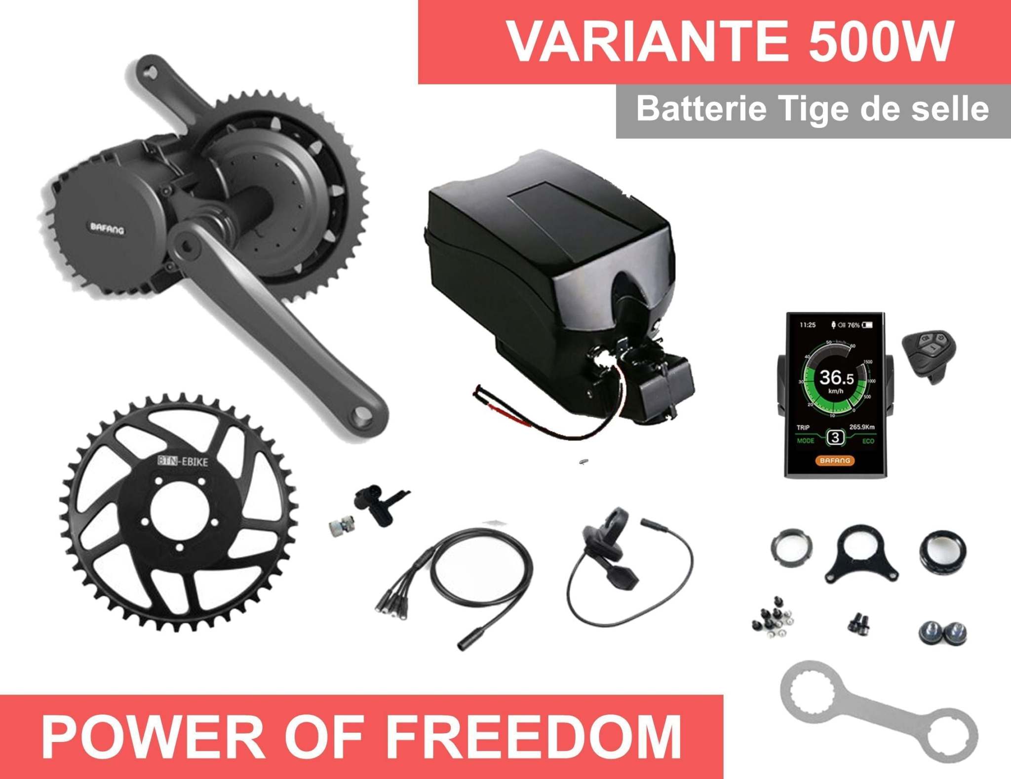500W - Kit électrique complet Bafang