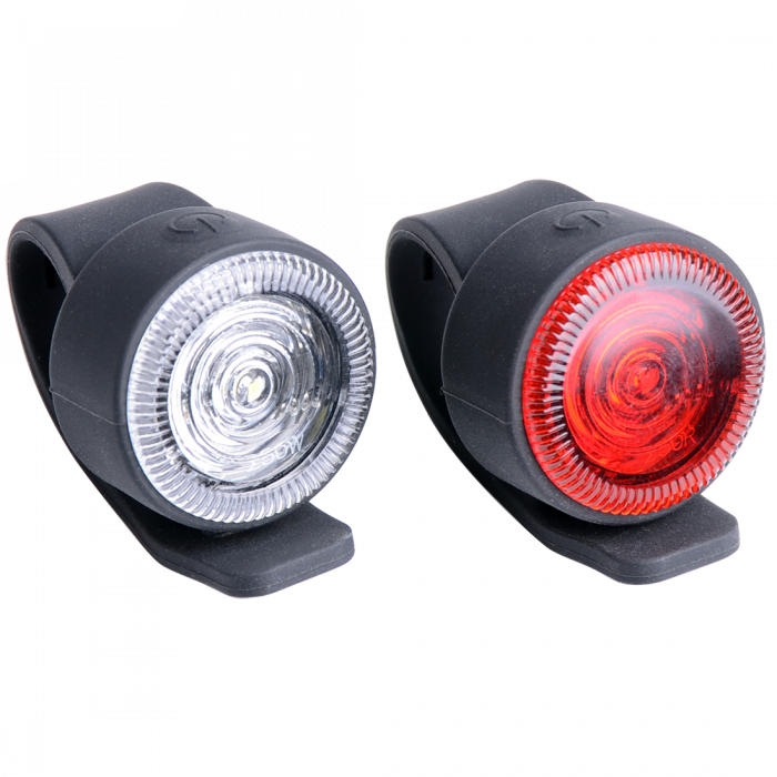 Lighting kit, LED, 3 function headlight up to 12 Lumen/tail light 6 Lumen, incl. holder and 2xCR2