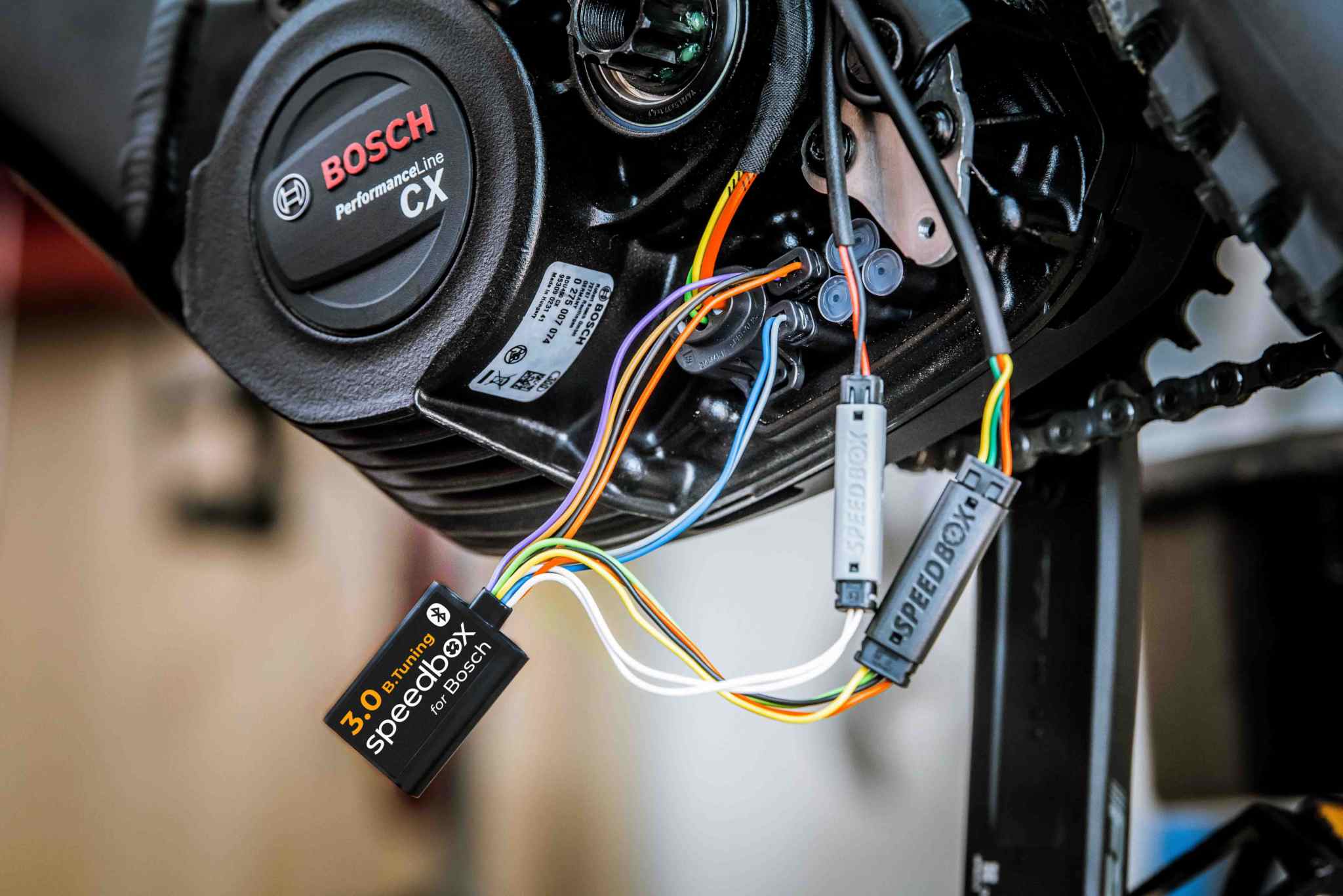 SpeedBox 3.0 B.Tuning-Modul in Verbindung mit dem Bosch Performance Line CX-Motor für E-Bike-Tuning mit Bluetooth-Steuerung