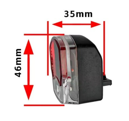 LED bike tail light - 6 V-48 V, IPX6