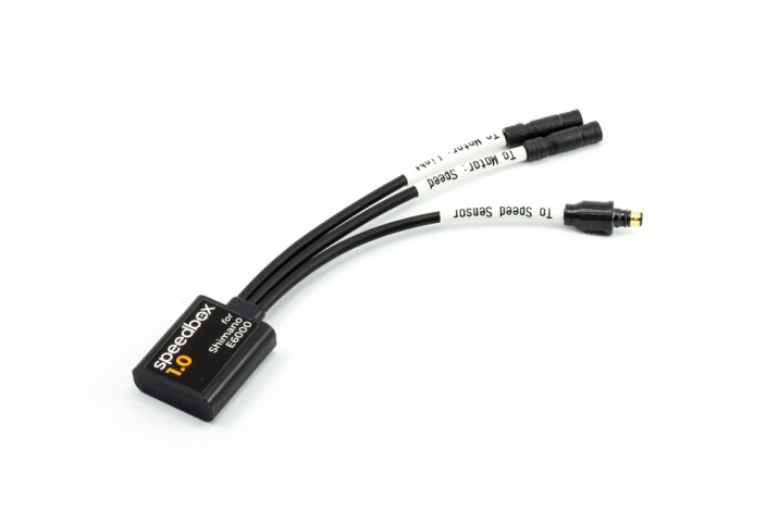 SpeedBox 1.0 module for Shimano E6000 e-bike motor tuning and speed limit removal