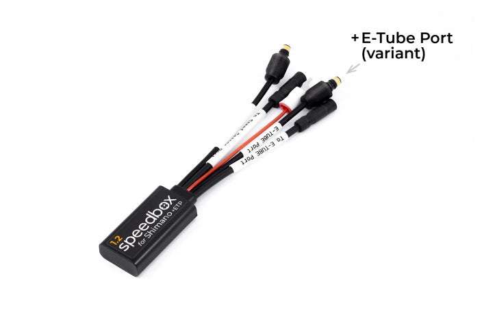 SpeedBox 1.2 tuning module for Shimano E8000 E7000 E6100 E5000 motors with E-Tube port variant.